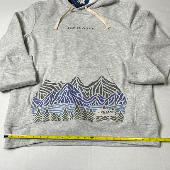Life is Good NWT Men's Gray Hoodie Size Medium Mountains - Picture 6 of 8